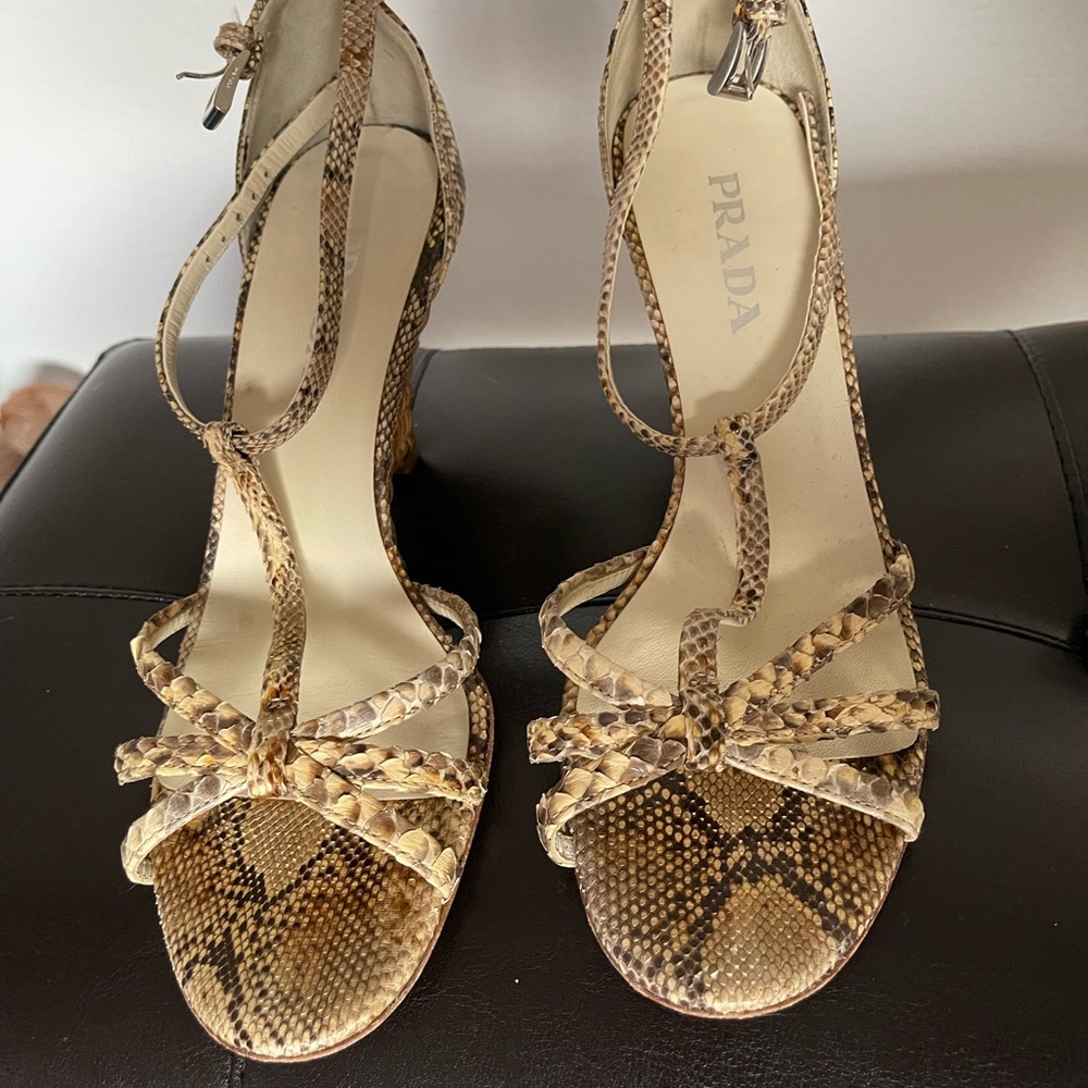 Prada python wedges
